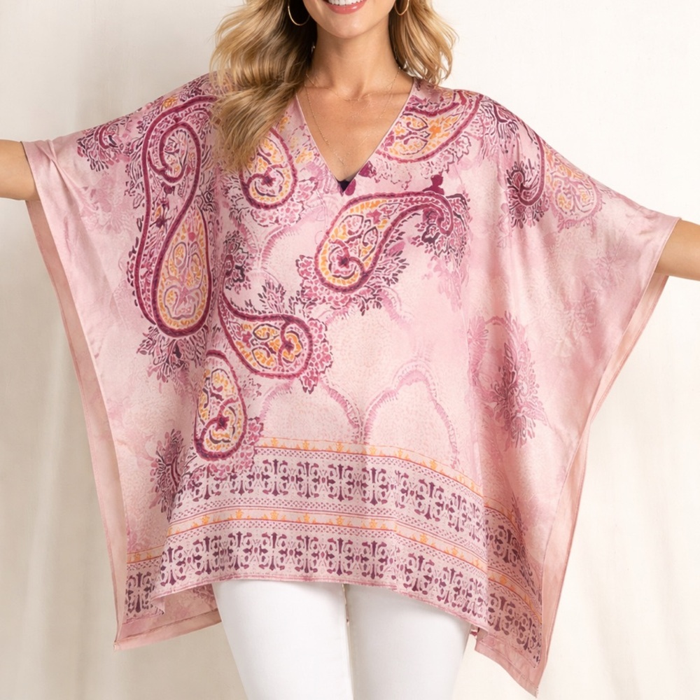 Chico’s floral satin poncho